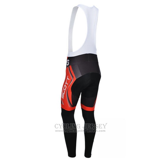 2013 Cycling Jersey Scott Black and Red Long Sleeve and Bib Tight