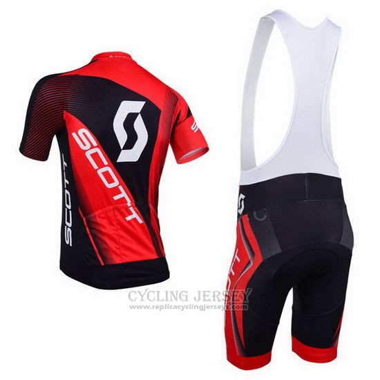 2013 Cycling Jersey Scott Black and Red Short Sleeve and Bib Short