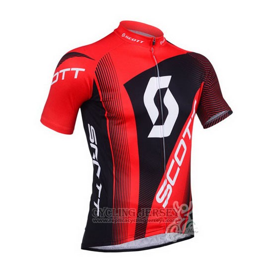 2013 Cycling Jersey Scott Black and Red Short Sleeve and Bib Short