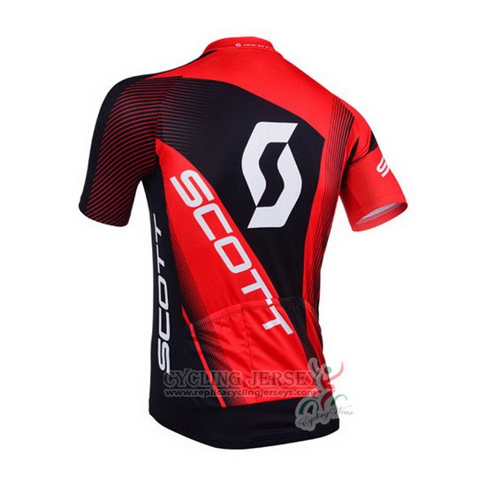 2013 Cycling Jersey Scott Black and Red Short Sleeve and Bib Short