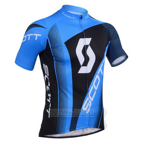 2013 Cycling Jersey Scott Bluee and Black Short Sleeve and Bib Short
