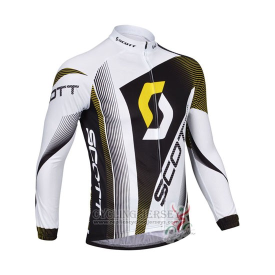 2013 Cycling Jersey Scott White and Black Long Sleeve and Bib Tight