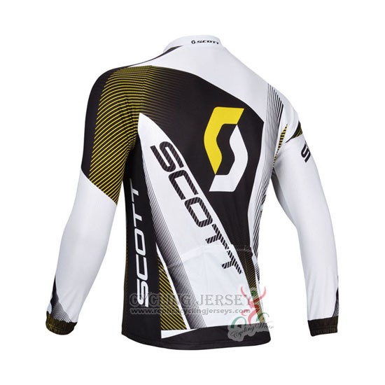 2013 Cycling Jersey Scott White and Black Long Sleeve and Bib Tight