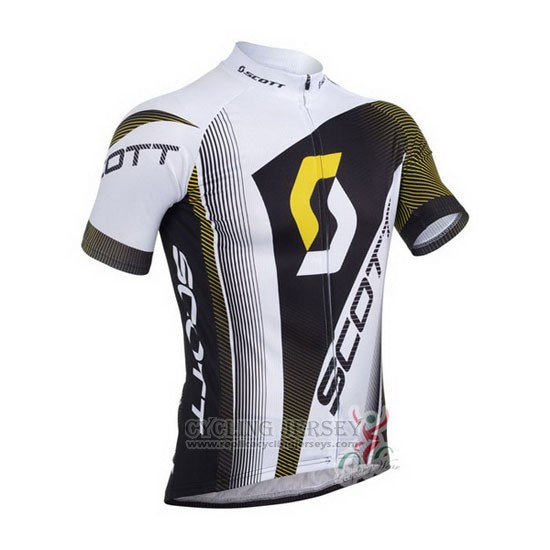 2013 Cycling Jersey Scott White and Black Short Sleeve and Bib Short