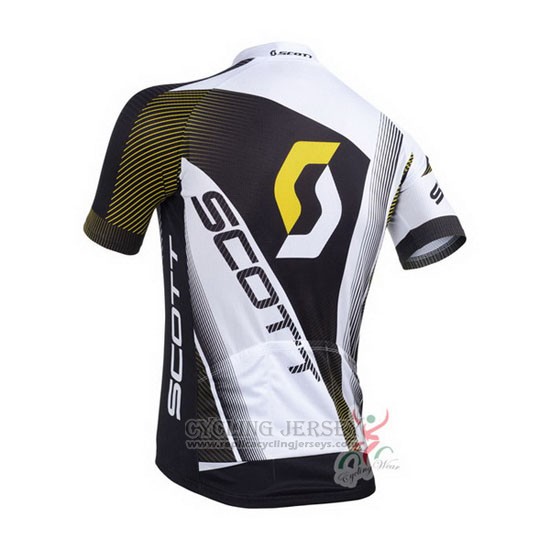 2013 Cycling Jersey Scott White and Black Short Sleeve and Bib Short