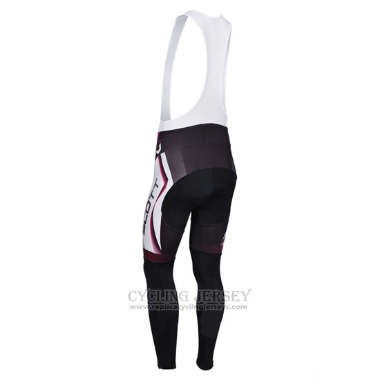 2013 Cycling Jersey Scott White and Fuchsia Long Sleeve and Bib Tight