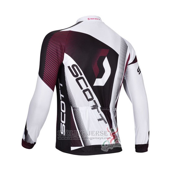 2013 Cycling Jersey Scott White and Fuchsia Long Sleeve and Bib Tight