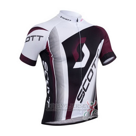 2013 Cycling Jersey Scott White and Fuchsia Short Sleeve and Bib Short