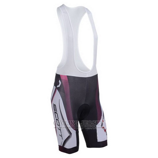 2013 Cycling Jersey Scott White and Fuchsia Short Sleeve and Bib Short