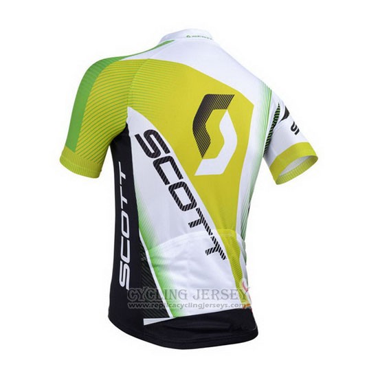 2013 Cycling Jersey Scott White and Yellow Short Sleeve and Bib Short