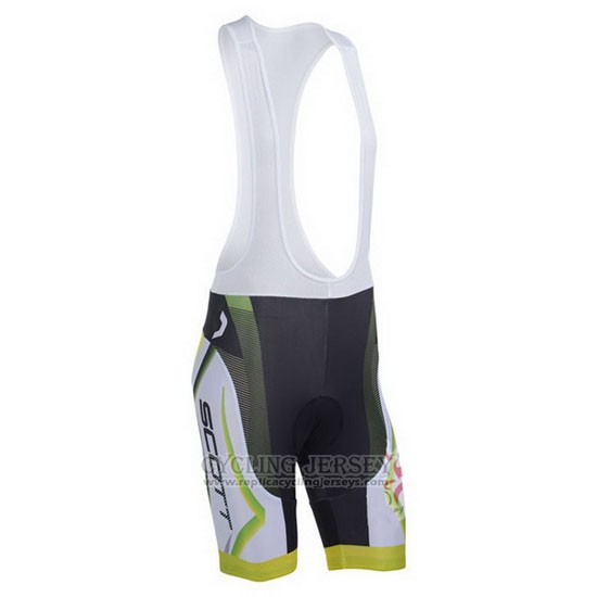 2013 Cycling Jersey Scott White and Yellow Short Sleeve and Bib Short