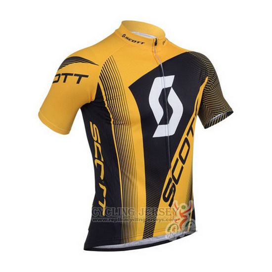 2013 Cycling Jersey Scott Yellow and Black Short Sleeve and Bib Short