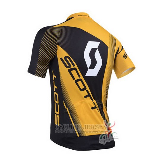 2013 Cycling Jersey Scott Yellow and Black Short Sleeve and Bib Short