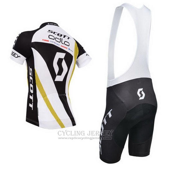 2014 Cycling Jersey Scott Black and White Short Sleeve and Bib Short
