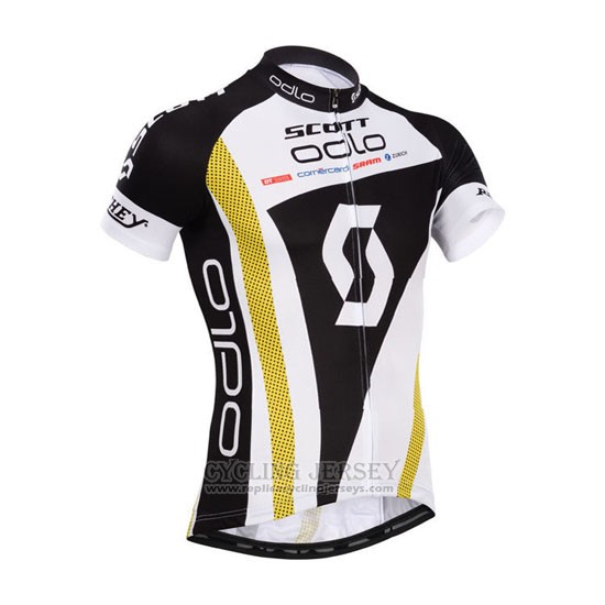2014 Cycling Jersey Scott Black and White Short Sleeve and Bib Short