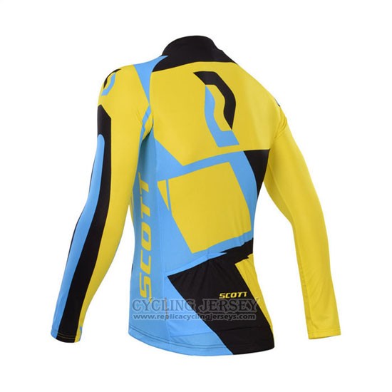 2014 Cycling Jersey Scott Yellow and Black Long Sleeve and Bib Tight