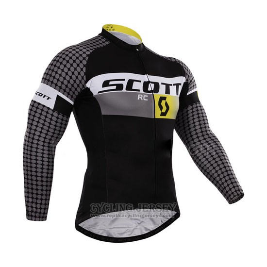 2015 Cycling Jersey Scott White and Black Long Sleeve and Bib Tight