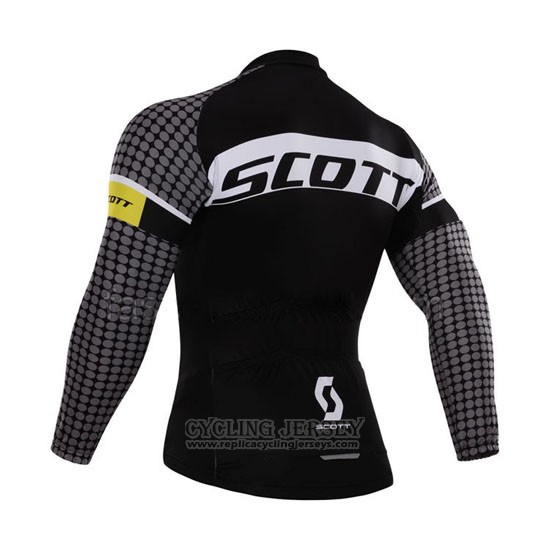 2015 Cycling Jersey Scott White and Black Long Sleeve and Bib Tight