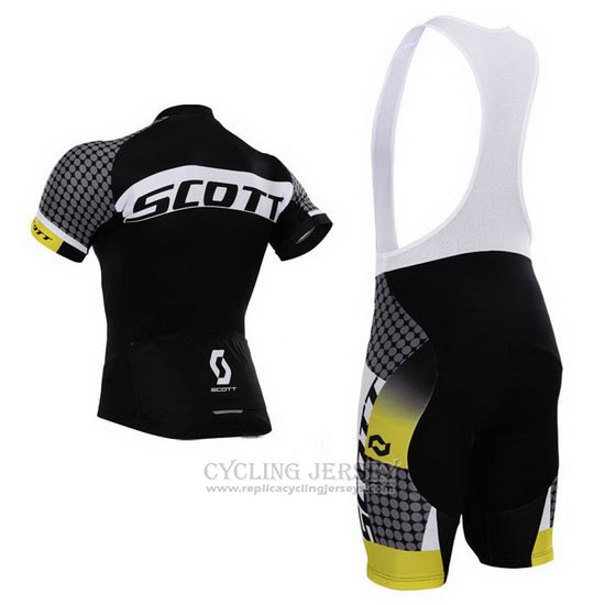 2015 Cycling Jersey Scott White and Black Short Sleeve and Bib Short