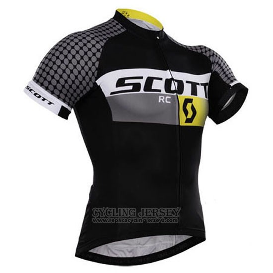 2015 Cycling Jersey Scott White and Black Short Sleeve and Bib Short