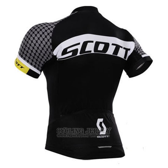2015 Cycling Jersey Scott White and Black Short Sleeve and Bib Short