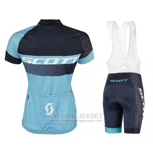 2016 Cycling Jersey Scott Black Bluee Short Sleeve and Bib Short