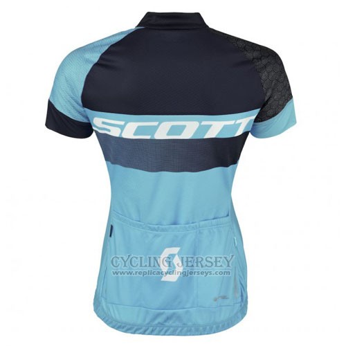 2016 Cycling Jersey Scott Black Bluee Short Sleeve and Bib Short
