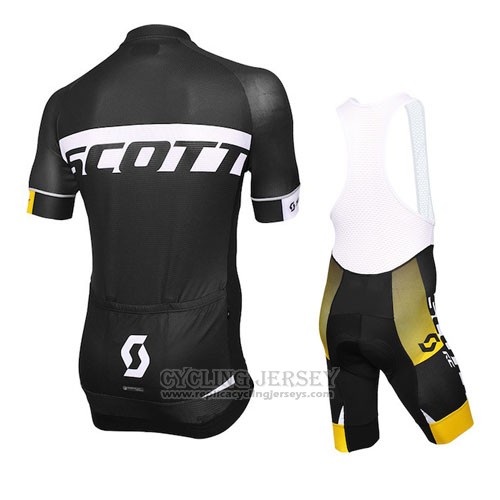 2016 Cycling Jersey Scott Black Short Sleeve and Bib Short