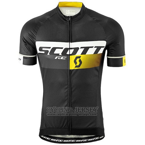 2016 Cycling Jersey Scott Black Short Sleeve and Bib Short