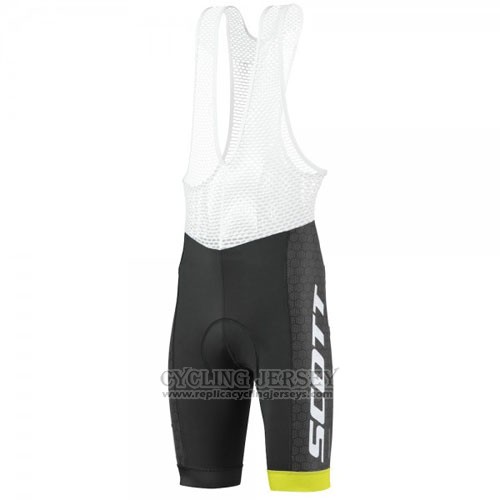 2016 Cycling Jersey Scott Black Yellow Short Sleeve and Bib Short