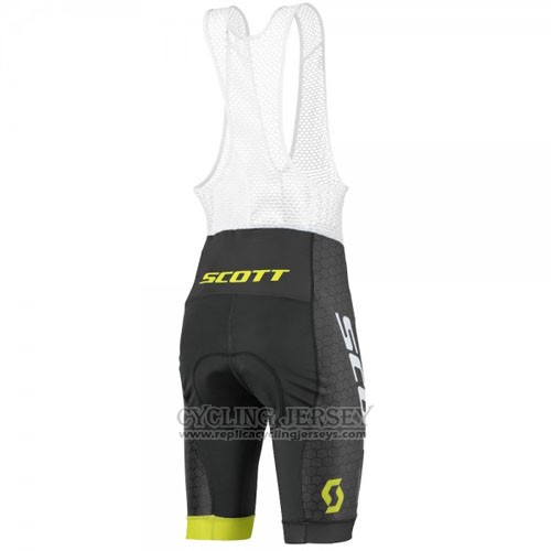 2016 Cycling Jersey Scott Black Yellow Short Sleeve and Bib Short