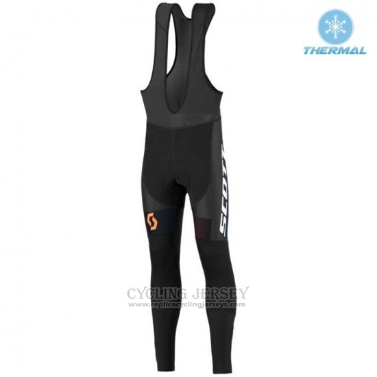 2016 Cycling Jersey Scott Black and Bluee Long Sleeve and Bib Tight