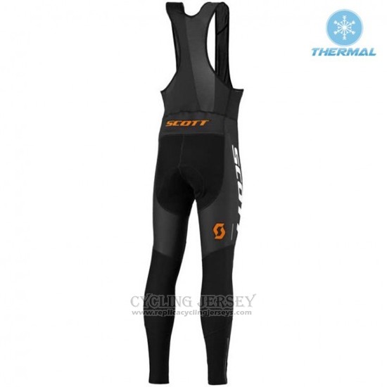 2016 Cycling Jersey Scott Black and Bluee Long Sleeve and Bib Tight