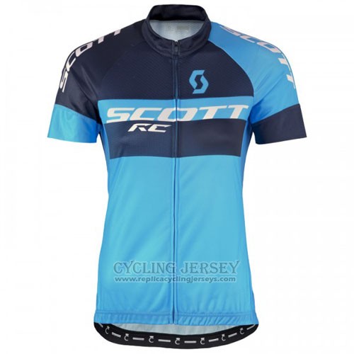 2016 Cycling Jersey Scott Black and Bluee Short Sleeve and Bib Short