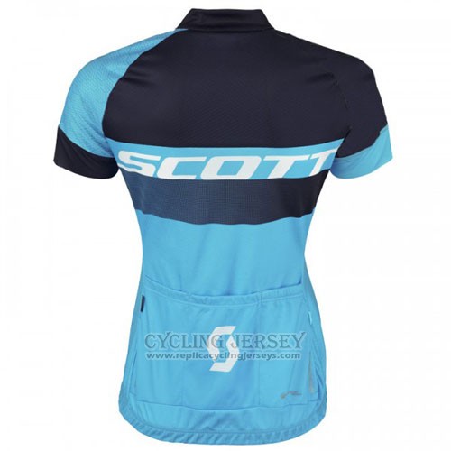 2016 Cycling Jersey Scott Black and Bluee Short Sleeve and Bib Short