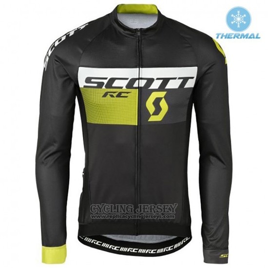 2016 Cycling Jersey Scott Black and Green Long Sleeve and Bib Tight