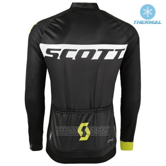 2016 Cycling Jersey Scott Black and Green Long Sleeve and Bib Tight
