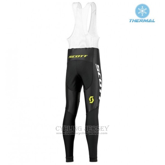 2016 Cycling Jersey Scott Black and Green Long Sleeve and Bib Tight