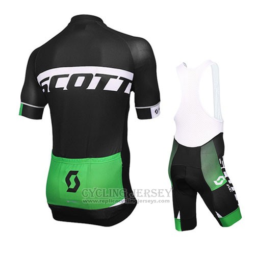 2016 Cycling Jersey Scott Black and Green Short Sleeve and Bib Short