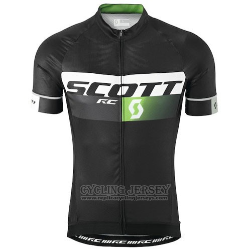 2016 Cycling Jersey Scott Black and Green Short Sleeve and Bib Short