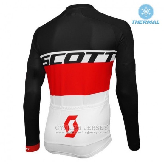 2016 Cycling Jersey Scott Black and Red Long Sleeve and Bib Tight
