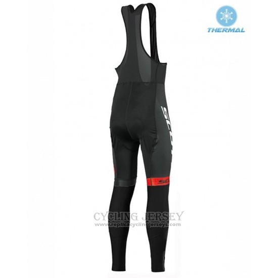 2016 Cycling Jersey Scott Black and Red Long Sleeve and Bib Tight