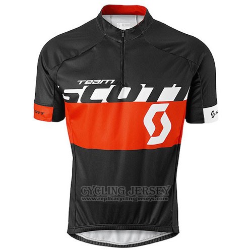 2016 Cycling Jersey Scott Black and Red Short Sleeve and Bib Short