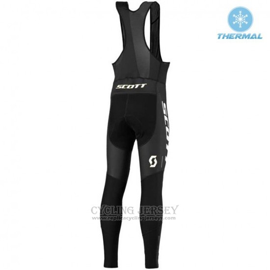 2016 Cycling Jersey Scott Black and White Long Sleeve and Bib Tight
