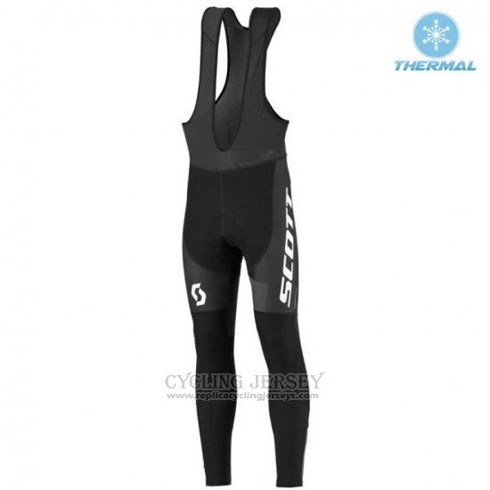 2016 Cycling Jersey Scott Black and White Long Sleeve and Bib Tight