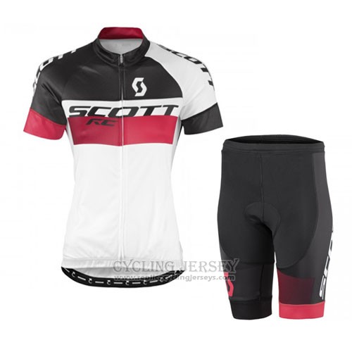 2016 Cycling Jersey Scott Black and White Short Sleeve and Bib Short