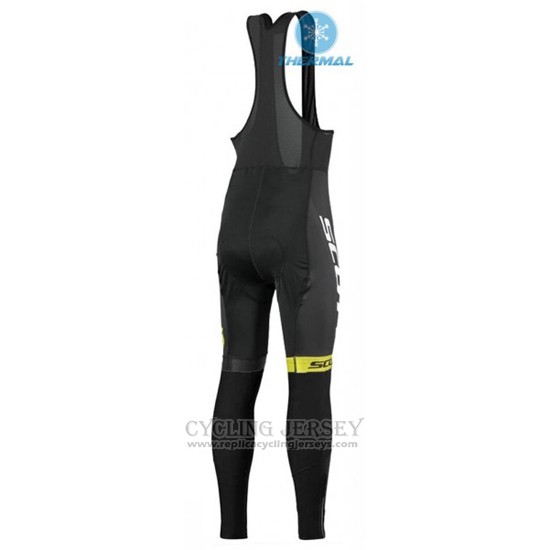 2016 Cycling Jersey Scott Black and Yellow Long Sleeve and Bib Tight