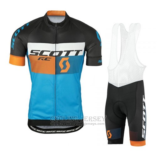 2016 Cycling Jersey Scott Bluee and Black Short Sleeve and Bib Short