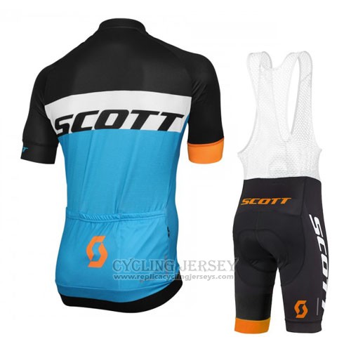 2016 Cycling Jersey Scott Bluee and Black Short Sleeve and Bib Short
