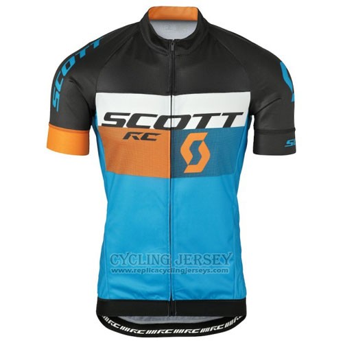 2016 Cycling Jersey Scott Bluee and Black Short Sleeve and Bib Short
